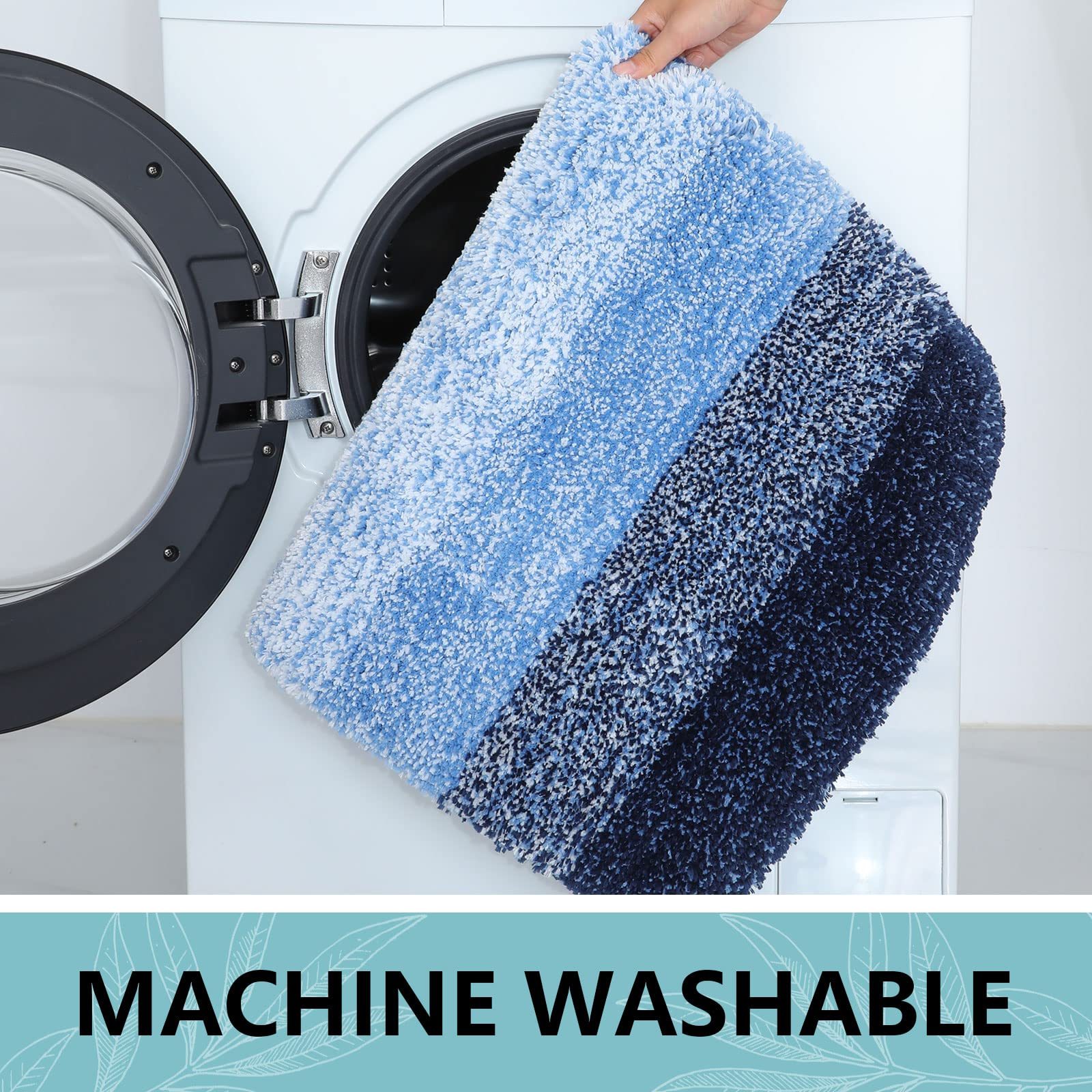 Rugs&Mats-Microfiber Bathroom Rugs-Blue
