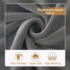 Velvet Stretch Couch Cushion Covers-Grey