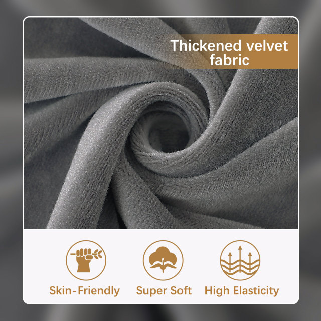 Velvet Stretch Couch Cushion Covers-Grey