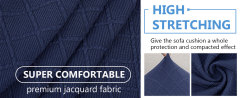 Diamond Lattice Couch Cushion Covers-Navy blue