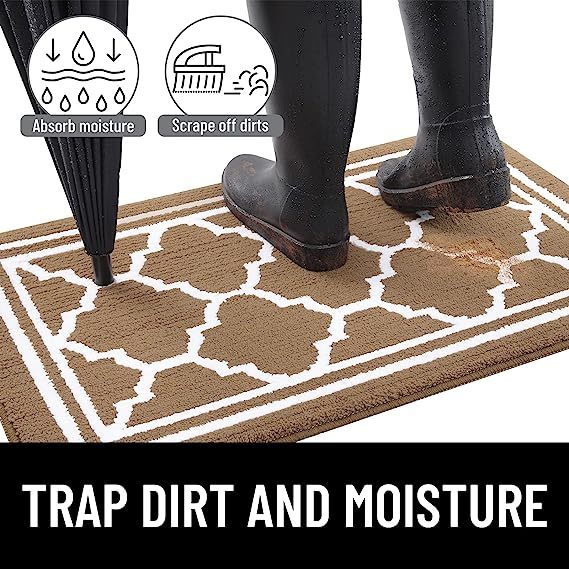 Rugs&Mats-Resist Dirt and Absorbent Entrance Mat-Brown