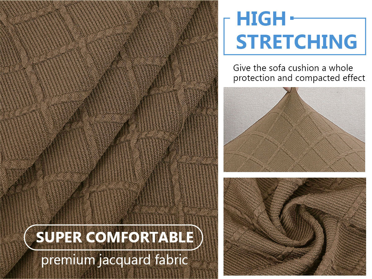 Diamond Lattice Couch Cushion Covers-Light Coffee