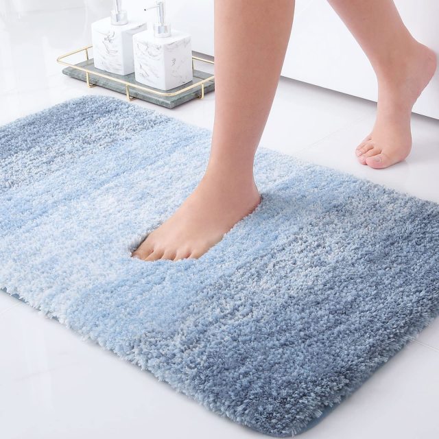 Rugs&Mats-Microfiber Bathroom Rugs-Light Blue