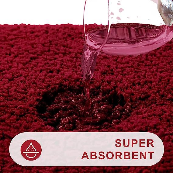Rugs&Mats-Microfiber Bathroom Contour Rug-Burgundy