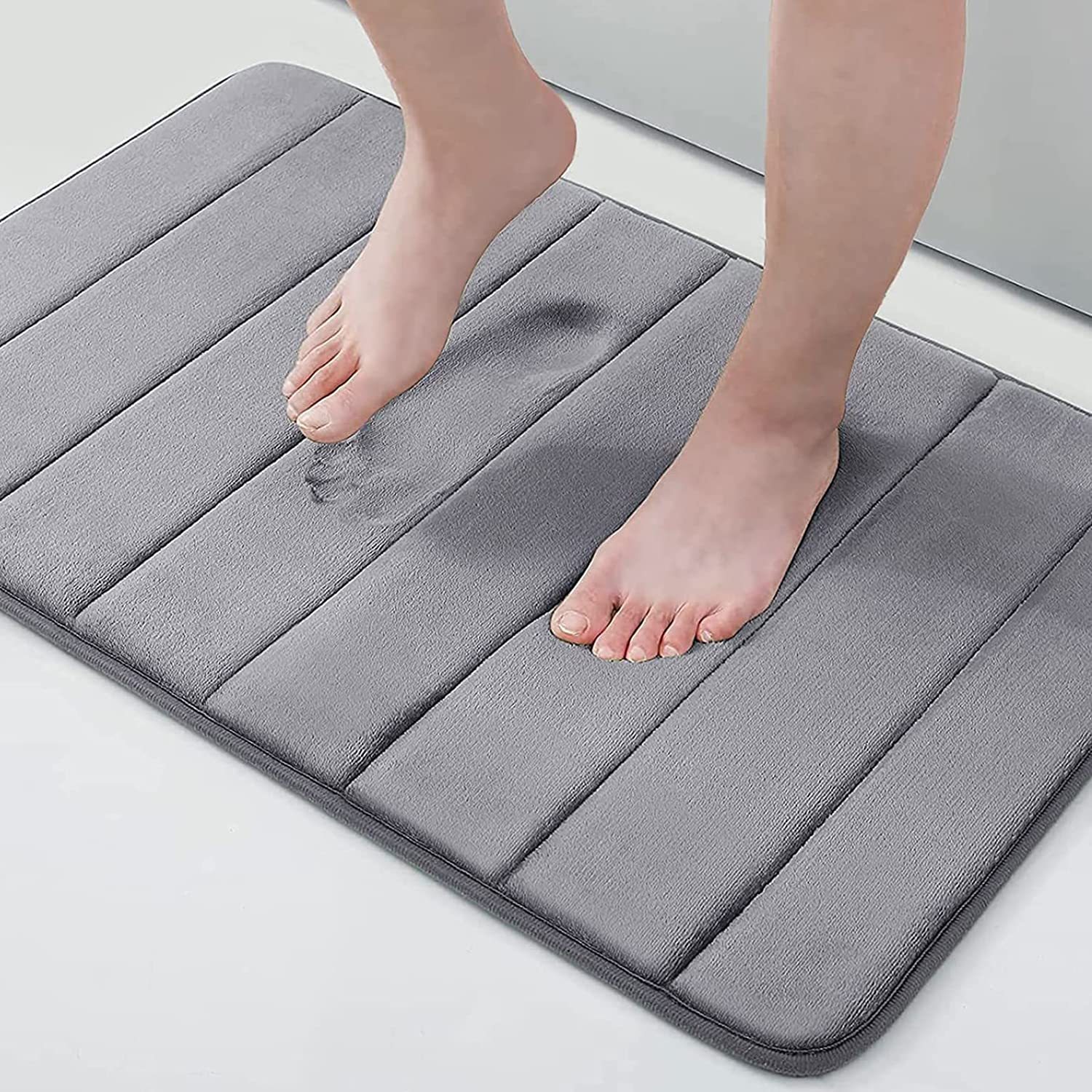 Rugs&Mats-Memory Foam 3 Pieces Bathroom Rug-Dark Grey