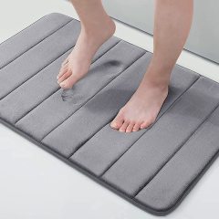 Rugs&Mats-Memory Foam 3 Pieces Bathroom Rug-Dark Grey