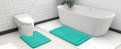 Rugs&Mats-Memory Foam 3 Pieces Bathroom Rug-Peacock Green