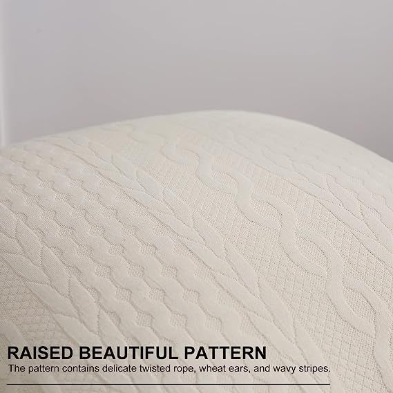 Raised Twisted Rope Pattern Pillow Covers-Beige