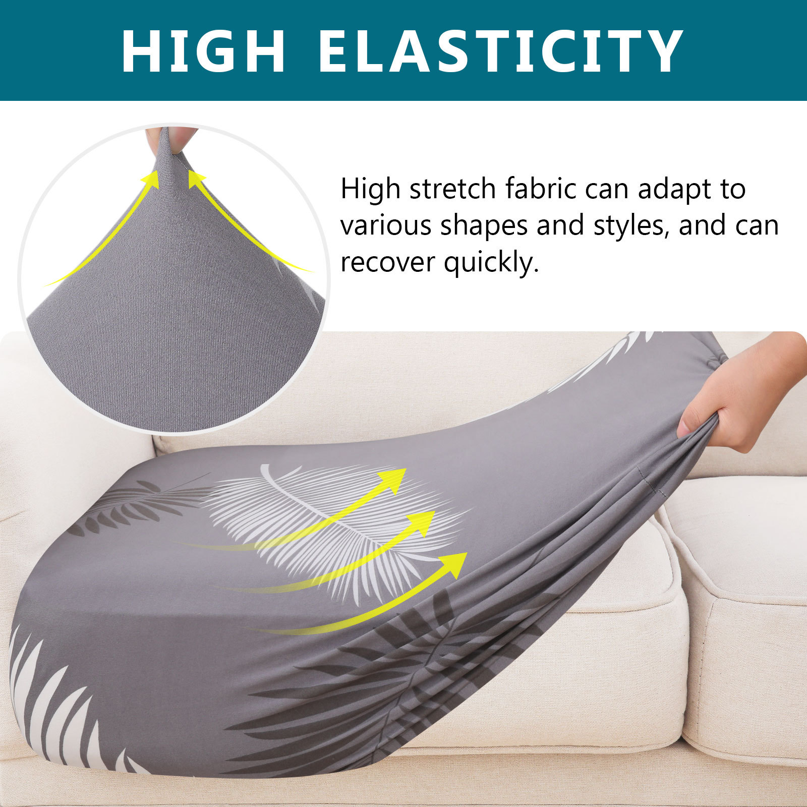 Printed Sofa Couch Cushion Covers- Grey Black Floral