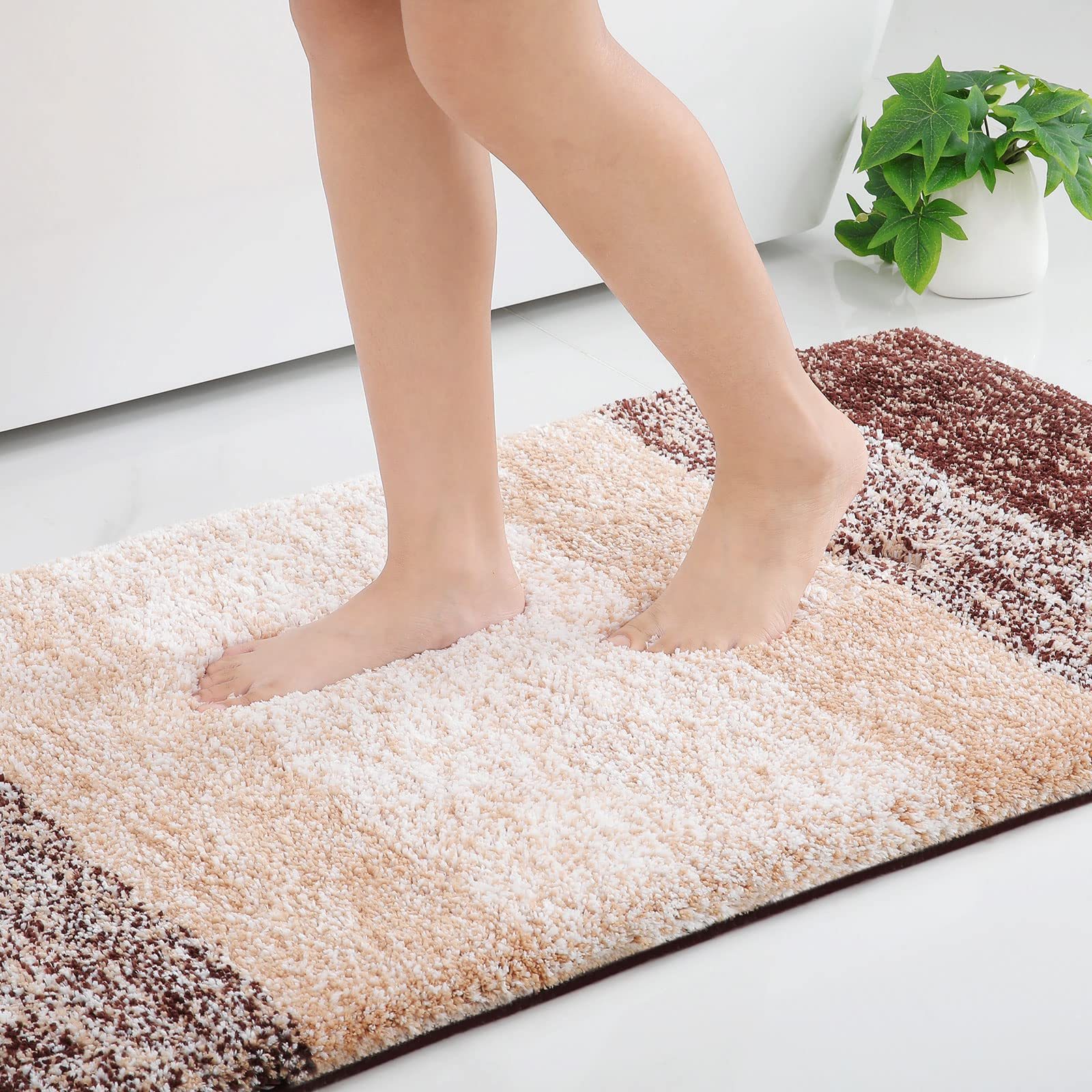 Rugs&Mats-Microfiber Bathroom Rugs-Brown