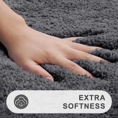 Rugs&Mats-Microfiber Bathroom Contour Rug-Grey