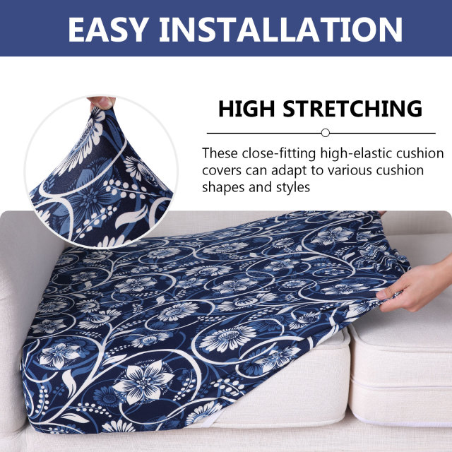 Printed Sofa Couch Cushion Covers- Blue