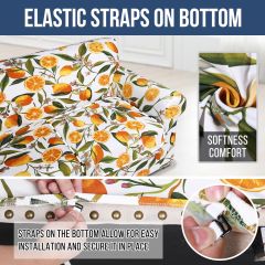 Slipcover-Floral Pattern Printed Sofa Slipcovers-Orange