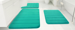 Rugs&Mats-Memory Foam 3 Pieces Bathroom Rug-Peacock Green