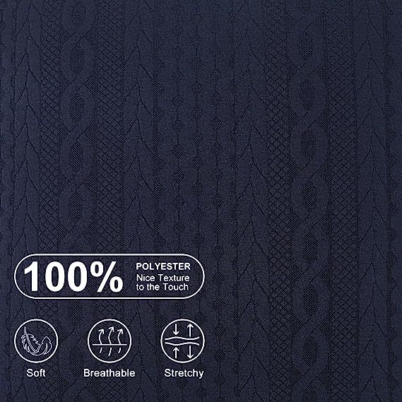 Raised Twisted Rope Pattern Pillow Covers-Navy Blue