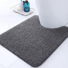 Rugs&Mats-Microfiber Bathroom Contour Rug-Grey