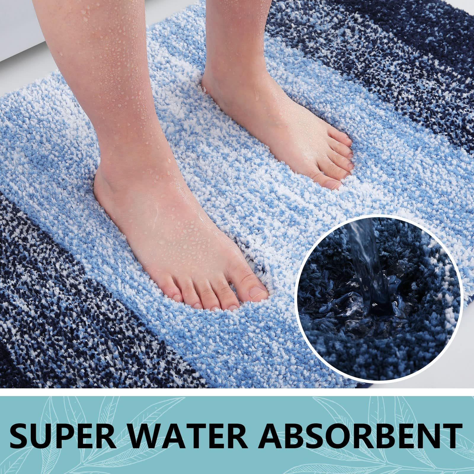 Rugs&Mats-Microfiber Bathroom Rugs-Blue