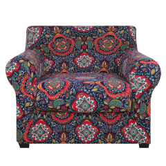 Slipcover-Floral Pattern Printed Sofa Slipcovers-Red&blue