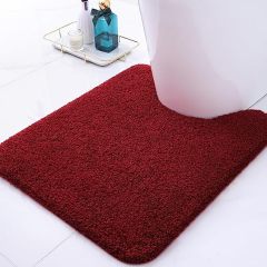 Rugs&Mats-Microfiber Bathroom Contour Rug-Burgundy