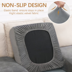 Velvet Stretch Couch Cushion Covers-Grey