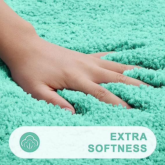 Rugs&Mats-Microfiber Bathroom Contour Rug-Teal
