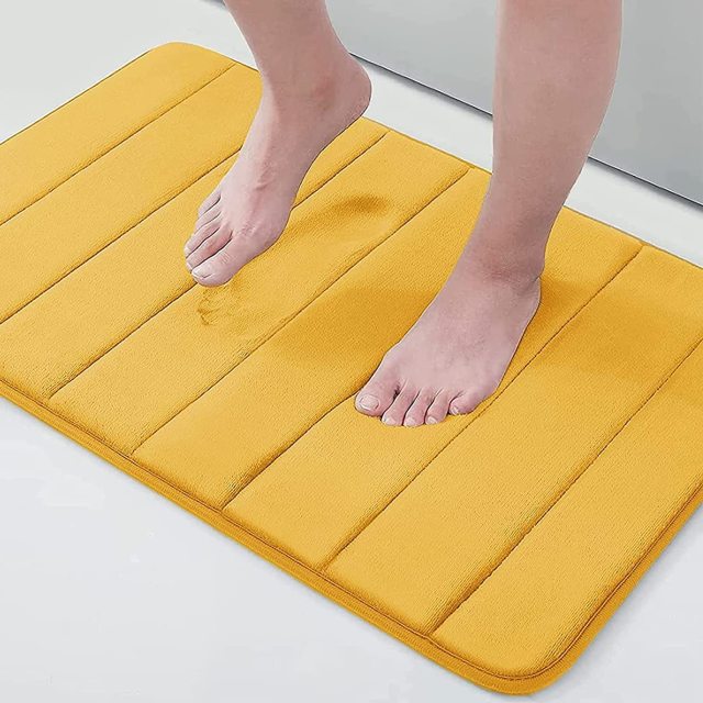Rugs&Mats-Memory Foam 3 Pieces Bathroom Rug-Yellow