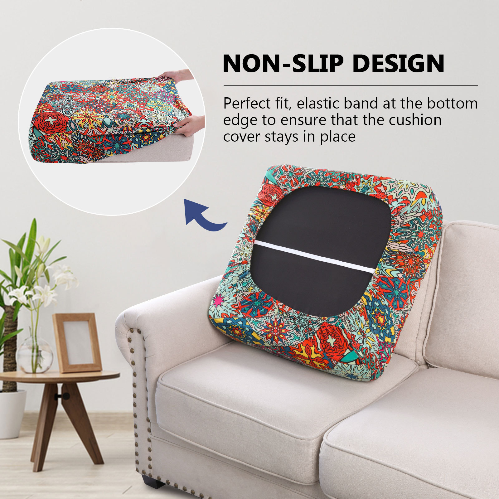 Printed Sofa Couch Cushion Covers- Red
