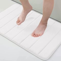 Rugs&Mats-Memory Foam 3 Pieces Bathroom Rug-White