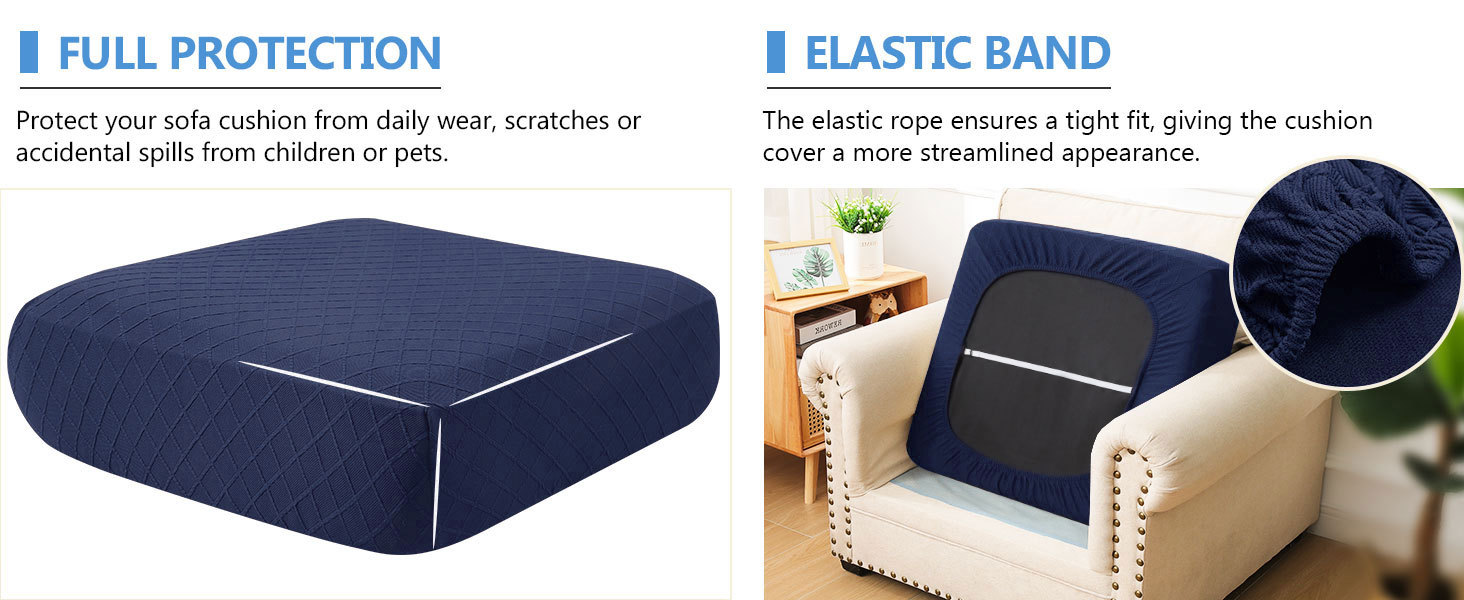 Diamond Lattice Couch Cushion Covers-Navy blue