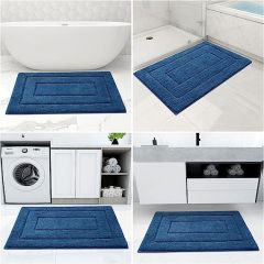 Rugs&Mats-Soft and Absorbent Microfiber Bath Rugs-Navy blue