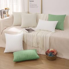 Raised Twisted Rope Pattern Pillow Covers-Sage Green
