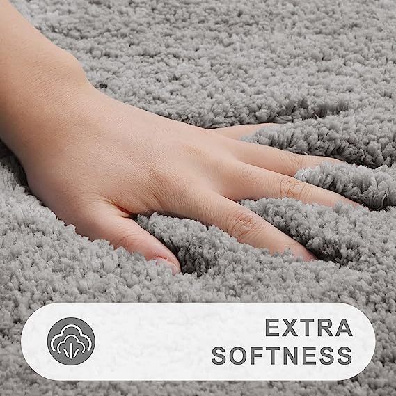 Rugs&Mats-Microfiber Bathroom Contour Rug-Light Grey