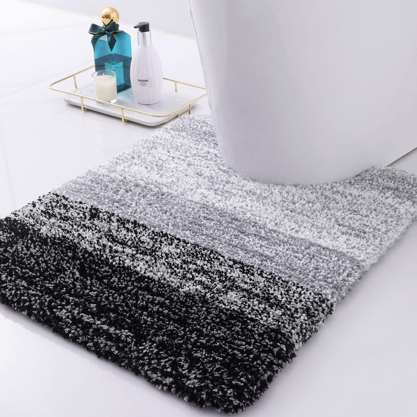Rugs&Mats-Microfiber Bathroom Rugs-Black
