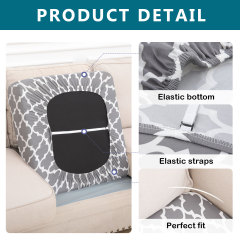 Printed Sofa Couch Cushion Covers- Light Grey Moroccan