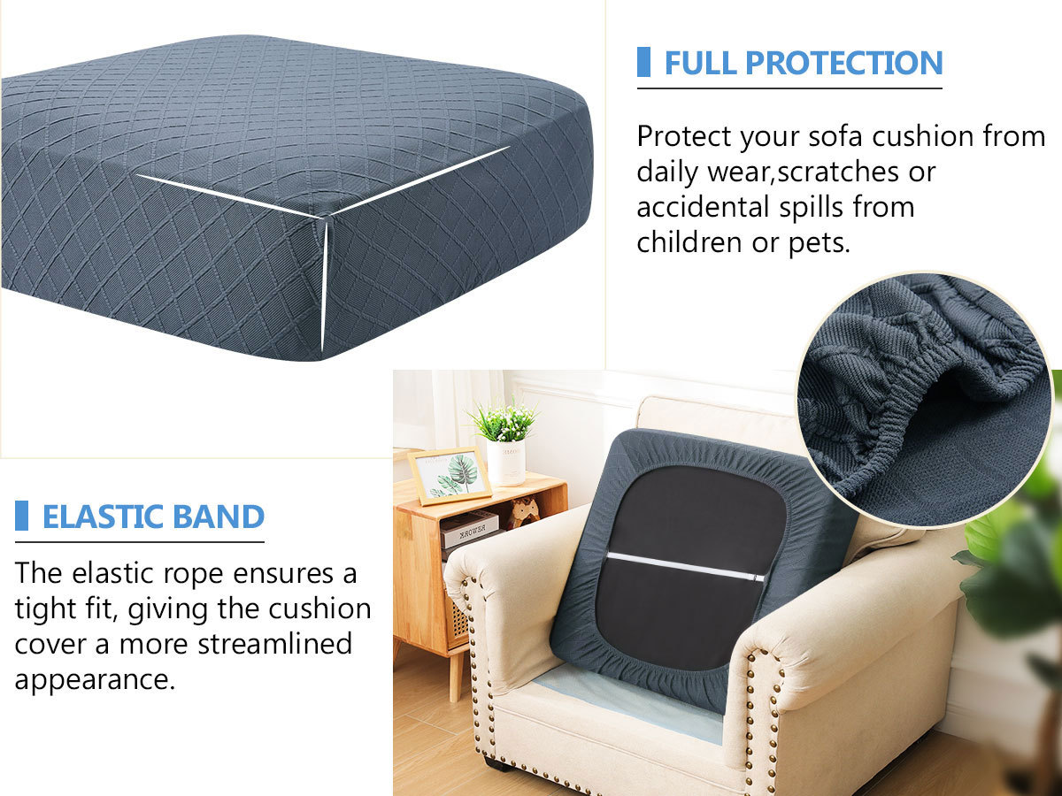 Diamond Lattice Couch Cushion Covers-Light grey