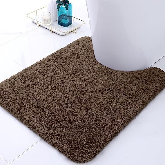 Rugs&Mats-Microfiber Bathroom Contour Rug-Brown