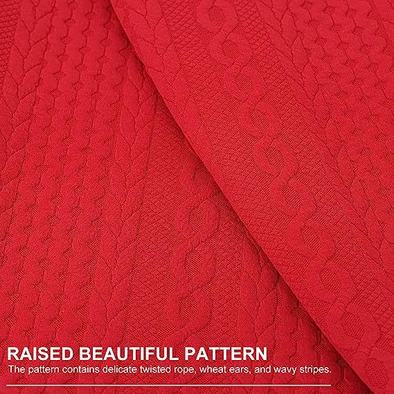 Raised Twisted Rope Pattern Pillow Covers-Red