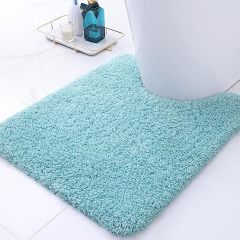 Rugs&Mats-Microfiber Bathroom Contour Rug-Spa Blue