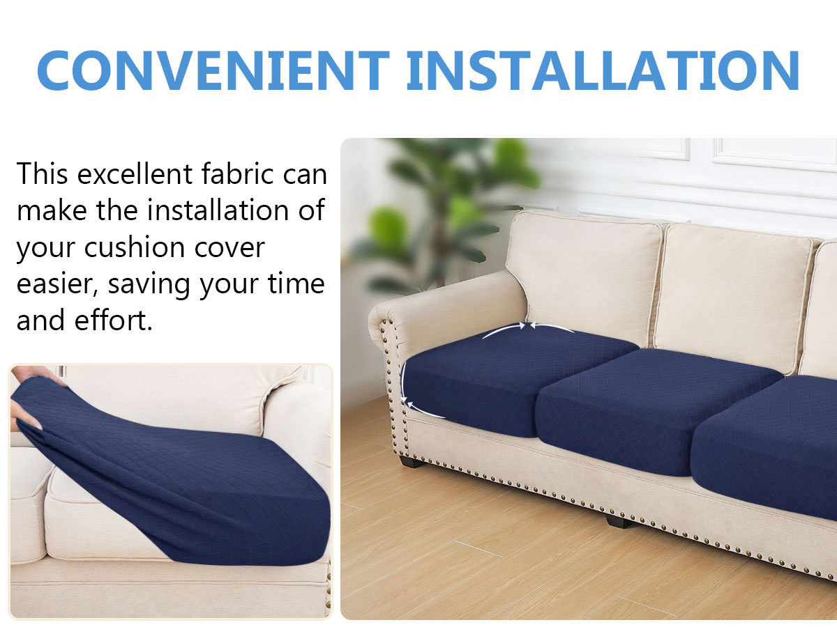 Diamond Lattice Couch Cushion Covers-Navy blue