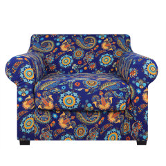Slipcover-Floral Pattern Printed Sofa Slipcovers-Blue&yellow