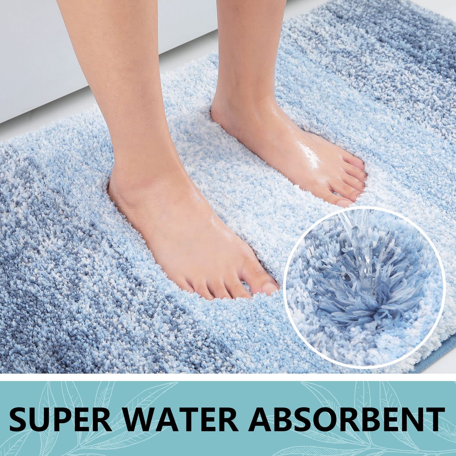 Rugs&Mats-Microfiber Bathroom Rugs-Light Blue