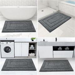 Rugs&Mats-Soft and Absorbent Microfiber Bath Rugs-Dark Grey