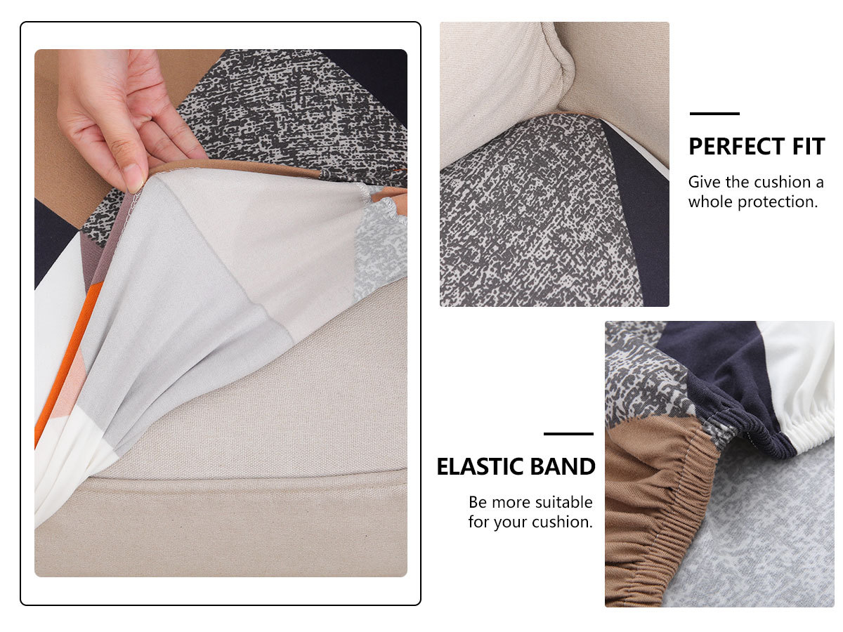 Printed Sofa Couch Cushion Covers- Multi Color Geometric