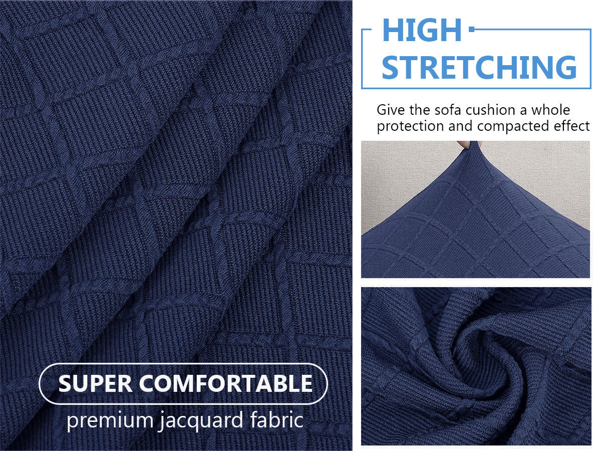 Diamond Lattice Couch Cushion Covers-Navy blue