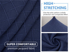 Diamond Lattice Couch Cushion Covers-Navy blue
