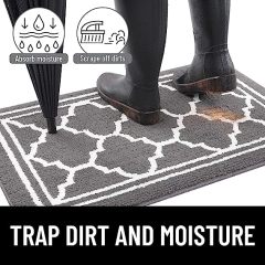 Rugs&Mats-Resist Dirt and Absorbent Entrance Mat-Grey