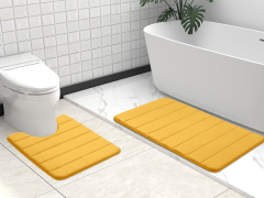 Rugs&Mats-Memory Foam 3 Pieces Bathroom Rug-Yellow