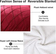 Blanket-Microfiber Lightweight Plush Reversible Throw Blanket-Burgundy