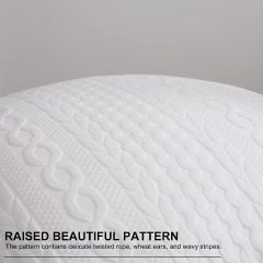 Raised Twisted Rope Pattern Pillow Covers-White