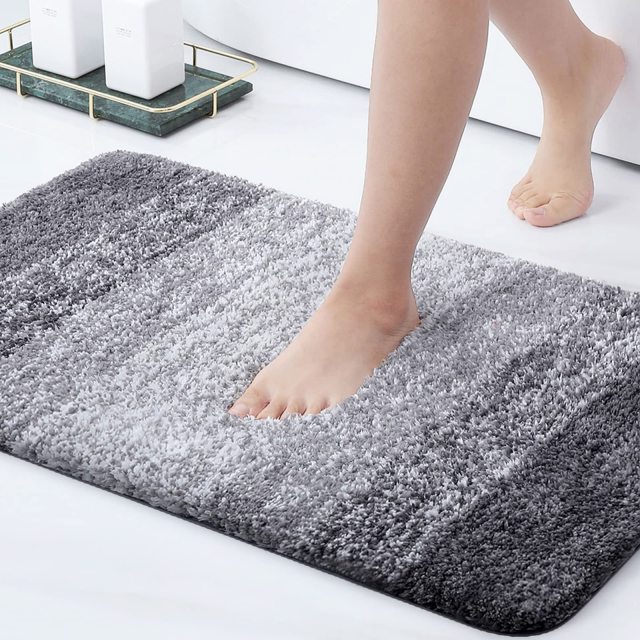 Rugs&Mats-Microfiber Bathroom Rugs-Grey